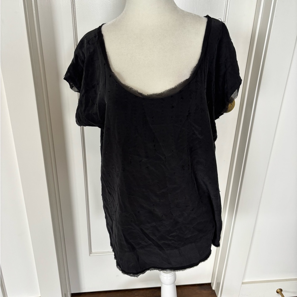 Eileen Fisher Lined Silk Scoop neck top Sz M #2